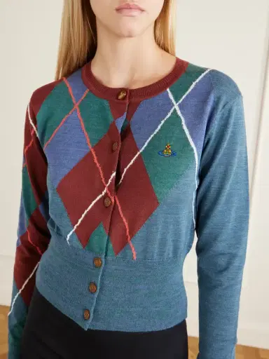 Vivienne Westwood Logo-embroidered Checked Wool And Cotton-blend Cardigan | Thumbnail 4 Vivienne Westwood Logo-embroidered Checked Wool And Cotton-blend Cardigan | Thumbnail 4