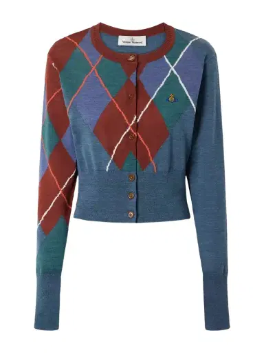 Vivienne Westwood Logo-embroidered Checked Wool And Cotton-blend Cardigan | Thumbnail 1 Vivienne Westwood Logo-embroidered Checked Wool And Cotton-blend Cardigan | Thumbnail 1