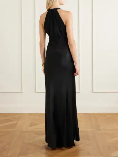 Victoria Beckham Paneled Satin Halterneck Gown | Thumbnail 3 Victoria Beckham Paneled Satin Halterneck Gown | Thumbnail 3