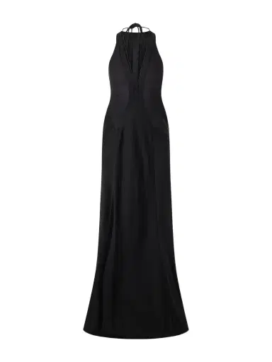 Victoria Beckham Paneled Satin Halterneck Gown | Thumbnail 1 Victoria Beckham Paneled Satin Halterneck Gown | Thumbnail 1
