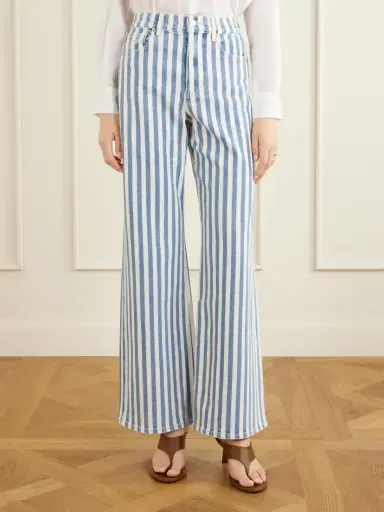 Veronica Beard Taylor Striped High-rise Wide-leg Jeans | Thumbnail 3 Veronica Beard Taylor Striped High-rise Wide-leg Jeans | Thumbnail 3