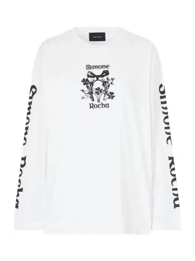 Simone Rocha Logo-printed Cotton-jersey T-shirt | Thumbnail 1 Simone Rocha Logo-printed Cotton-jersey T-shirt | Thumbnail 1