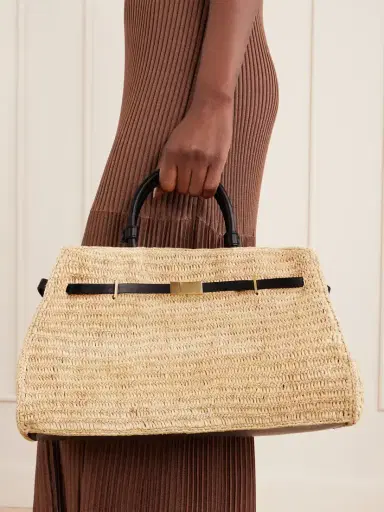 DeMellier Hudson Leather-trimmed Raffia Tote | Thumbnail 2 DeMellier Hudson Leather-trimmed Raffia Tote | Thumbnail 2