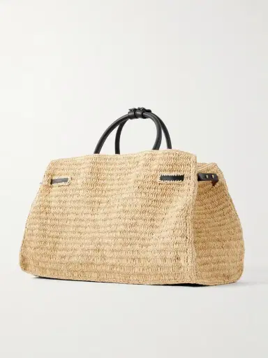 DeMellier Hudson Leather-trimmed Raffia Tote | Thumbnail 4 DeMellier Hudson Leather-trimmed Raffia Tote | Thumbnail 4