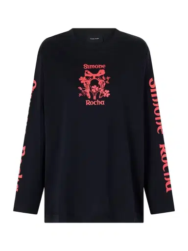Simone Rocha Logo-printed Cotton-jersey T-shirt | Thumbnail 1 Simone Rocha Logo-printed Cotton-jersey T-shirt | Thumbnail 1