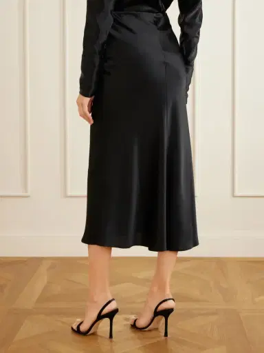 Galvan Valetta Satin Midi Skirt | Thumbnail 3 Galvan Valetta Satin Midi Skirt | Thumbnail 3