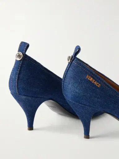 Versace Tina 65 Medusa-embellished Denim Pumps | Thumbnail 5 Versace Tina 65 Medusa-embellished Denim Pumps | Thumbnail 5