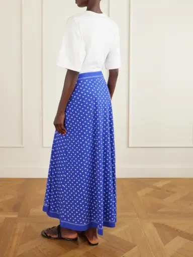Christopher Esber Orbit Embellished Ruched Printed Stretch-jersey Maxi Skirt | Thumbnail 3 Christopher Esber Orbit Embellished Ruched Printed Stretch-jersey Maxi Skirt | Thumbnail 3