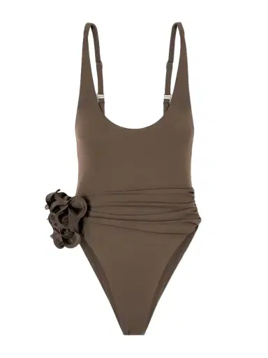 Magda Butrym Embellished Gathered Swimsuit | Thumbnail 1 Magda Butrym Embellished Gathered Swimsuit | Thumbnail 1