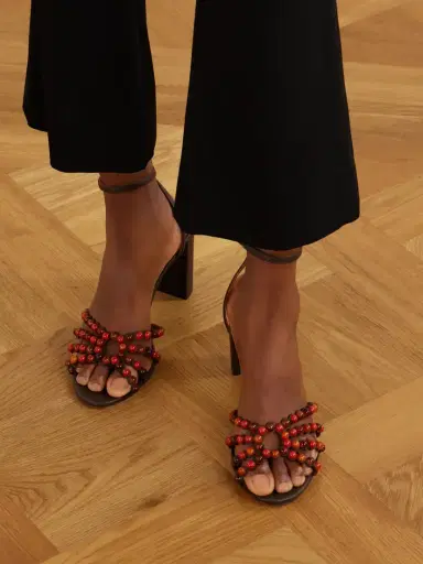 Aquazzura Gemma 85 Embellished Leather Sandals | Thumbnail 2 Aquazzura Gemma 85 Embellished Leather Sandals | Thumbnail 2