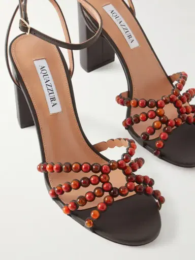 Aquazzura Gemma 85 Embellished Leather Sandals | Thumbnail 5 Aquazzura Gemma 85 Embellished Leather Sandals | Thumbnail 5