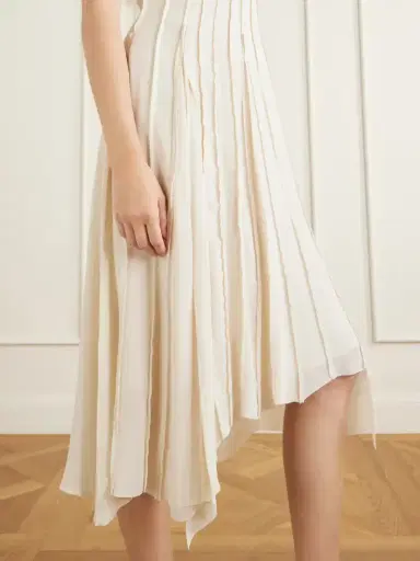Victoria Beckham Pleated Cady Midi Dress | Thumbnail 4 Victoria Beckham Pleated Cady Midi Dress | Thumbnail 4