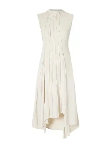 Victoria Beckham Pleated Cady Midi Dress | Thumbnail 1 Victoria Beckham Pleated Cady Midi Dress | Thumbnail 1