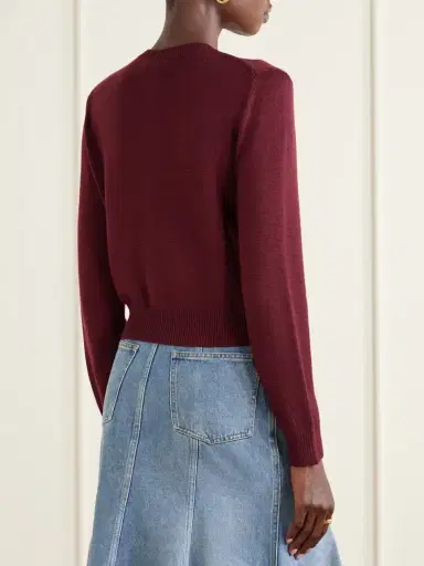 Erdem Embellished Ribbed Merino Wool Cardigan | Thumbnail 4 Erdem Embellished Ribbed Merino Wool Cardigan | Thumbnail 4