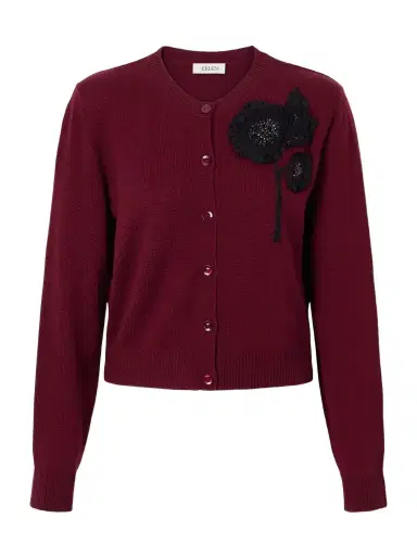 Erdem Embellished Ribbed Merino Wool Cardigan | Thumbnail 1 Erdem Embellished Ribbed Merino Wool Cardigan | Thumbnail 1