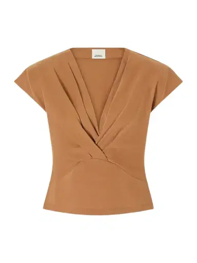 Isabel Marant Nadrine Gathered Cotton-jersey T-shirt | Thumbnail 1 Isabel Marant Nadrine Gathered Cotton-jersey T-shirt | Thumbnail 1