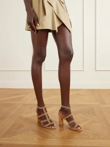 Aquazzura Infinity Chain 85 Cutout Suede Sandals | Thumbnail 2 Aquazzura Infinity Chain 85 Cutout Suede Sandals | Thumbnail 2