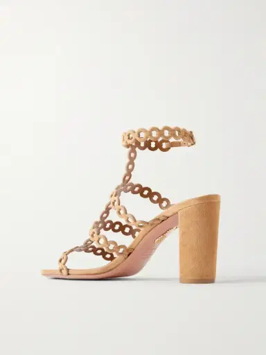 Aquazzura Infinity Chain 85 Cutout Suede Sandals | Thumbnail 3 Aquazzura Infinity Chain 85 Cutout Suede Sandals | Thumbnail 3