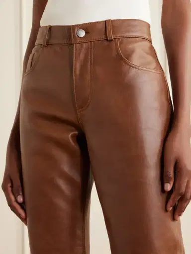 Haikure Flora Paneled Leather Straight-leg Pants | Thumbnail 4 Haikure Flora Paneled Leather Straight-leg Pants | Thumbnail 4