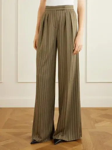 Max Mara Striped Pleated Jersey Wide-leg Pants | Thumbnail 3 Max Mara Striped Pleated Jersey Wide-leg Pants | Thumbnail 3