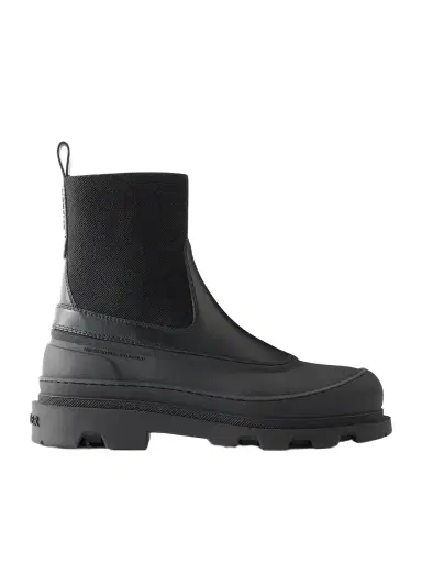 Moncler Vera Edge Rubber-trimmed Leather Ankle Boots | Thumbnail 1 Moncler Vera Edge Rubber-trimmed Leather Ankle Boots | Thumbnail 1