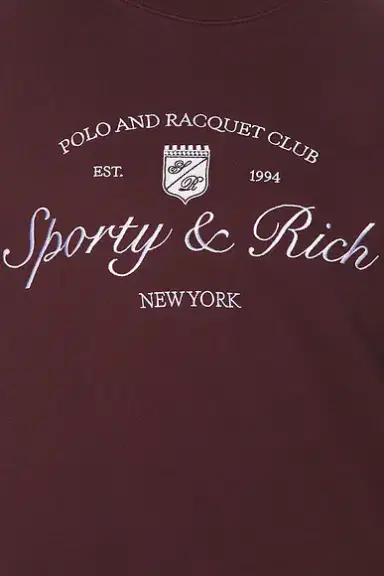 Sporty & Rich Syracuse Embroidered Crewneck Sweatshirt | Thumbnail 5 Sporty & Rich Syracuse Embroidered Crewneck Sweatshirt | Thumbnail 5