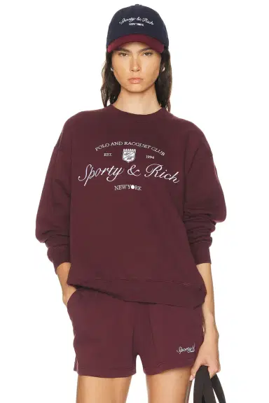 Sporty & Rich Syracuse Embroidered Crewneck Sweatshirt | Thumbnail 6 Sporty & Rich Syracuse Embroidered Crewneck Sweatshirt | Thumbnail 6