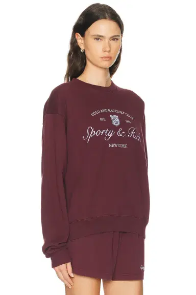 Sporty & Rich Syracuse Embroidered Crewneck Sweatshirt | Thumbnail 7 Sporty & Rich Syracuse Embroidered Crewneck Sweatshirt | Thumbnail 7