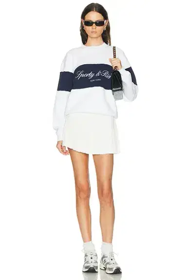 Sporty & Rich Signature Logo Block Crewneck Sweatshirt | Thumbnail 4 Sporty & Rich Signature Logo Block Crewneck Sweatshirt | Thumbnail 4