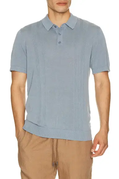 Onia Silk Ribbed Knit Polo Shirt | Thumbnail 5 Onia Silk Ribbed Knit Polo Shirt | Thumbnail 5
