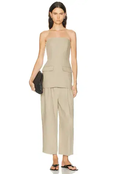 TOTEME Double Pleat Linen Trouser | Thumbnail 5 TOTEME Double Pleat Linen Trouser | Thumbnail 5