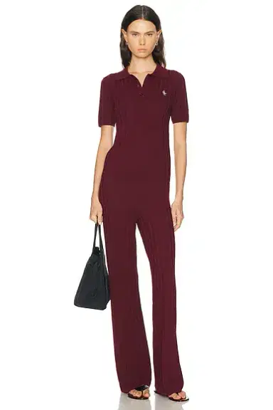 Sporty & Rich Signature Logo Ribbed Polo Top | Thumbnail 4 Sporty & Rich Signature Logo Ribbed Polo Top | Thumbnail 4