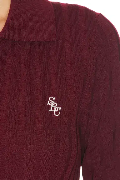 Sporty & Rich Signature Logo Ribbed Polo Top | Thumbnail 10 Sporty & Rich Signature Logo Ribbed Polo Top | Thumbnail 10
