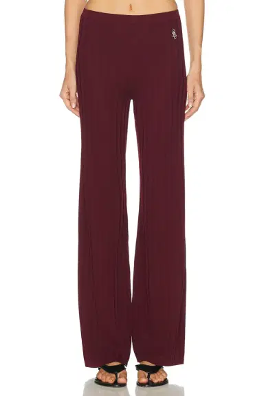 Sporty & Rich Signature Logo Ribbed Pant | Thumbnail 7 Sporty & Rich Signature Logo Ribbed Pant | Thumbnail 7