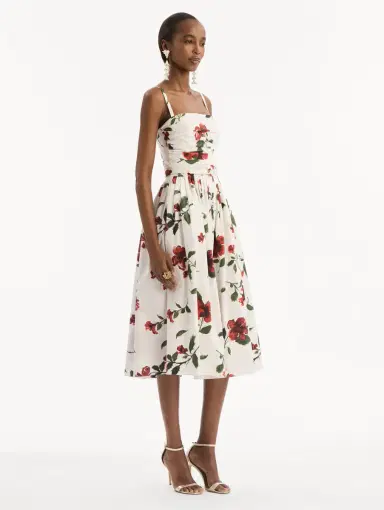 Oscar de la Renta Hibiscus Cotton Poplin Dress | Thumbnail 5 Oscar de la Renta Hibiscus Cotton Poplin Dress | Thumbnail 5