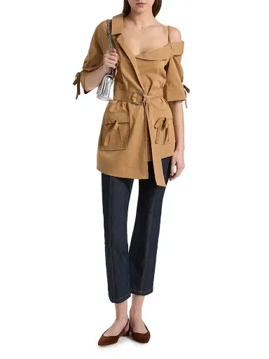 Cinq à Sept Women's Saige Belted Cotton Twill Jacket - Sandalwood - Size 16 | Thumbnail 2 Cinq à Sept Women's Saige Belted Cotton Twill Jacket - Sandalwood - Size 16 | Thumbnail 2