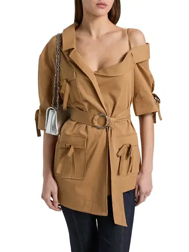 Cinq à Sept Women's Saige Belted Cotton Twill Jacket - Sandalwood - Size 16 | Thumbnail 3 Cinq à Sept Women's Saige Belted Cotton Twill Jacket - Sandalwood - Size 16 | Thumbnail 3