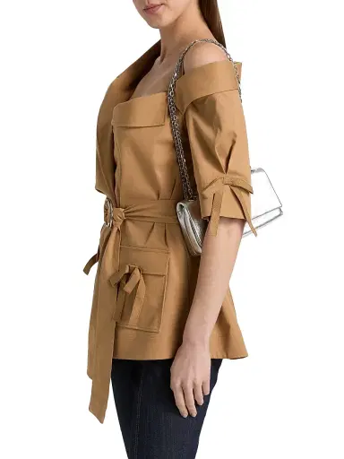 Cinq à Sept Women's Saige Belted Cotton Twill Jacket - Sandalwood - Size 16 | Thumbnail 4 Cinq à Sept Women's Saige Belted Cotton Twill Jacket - Sandalwood - Size 16 | Thumbnail 4