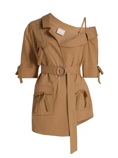 Cinq à Sept Women's Saige Belted Cotton Twill Jacket - Sandalwood - Size 16 | Thumbnail 1 Cinq à Sept Women's Saige Belted Cotton Twill Jacket - Sandalwood - Size 16 | Thumbnail 1