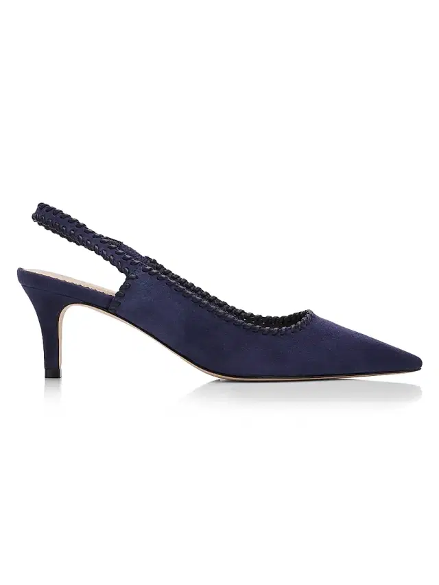Women's Sylvie 65MM Suede Slingback Pumps - Navy Women's Sylvie 65MM Suede Slingback Pumps - Navy