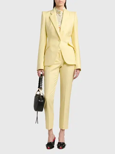 McQueen Women's Wool One-Button Blazer - Sherbet | Thumbnail 2 McQueen Women's Wool One-Button Blazer - Sherbet | Thumbnail 2