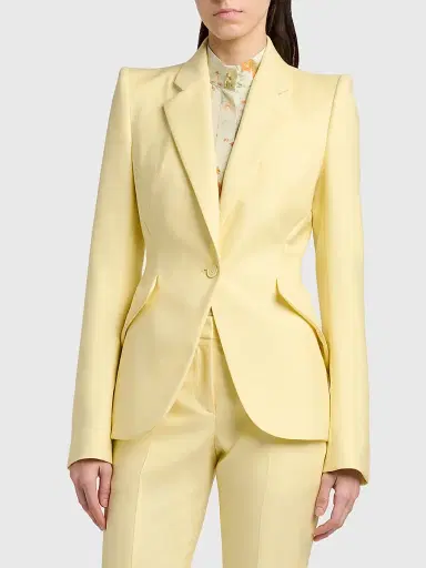 McQueen Women's Wool One-Button Blazer - Sherbet | Thumbnail 3 McQueen Women's Wool One-Button Blazer - Sherbet | Thumbnail 3