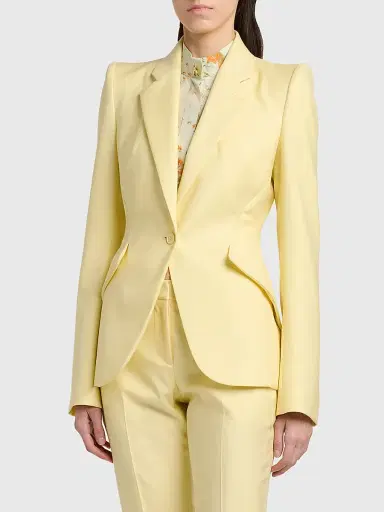 McQueen Women's Wool One-Button Blazer - Sherbet | Thumbnail 4 McQueen Women's Wool One-Button Blazer - Sherbet | Thumbnail 4