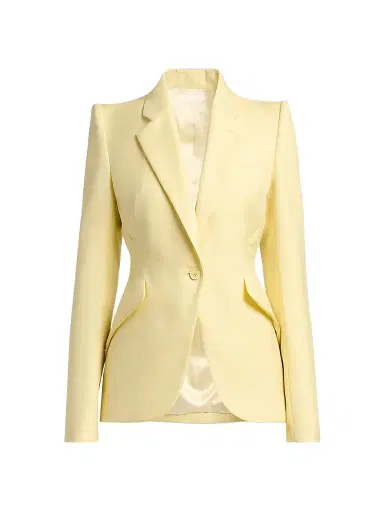 McQueen Women's Wool One-Button Blazer - Sherbet | Thumbnail 1 McQueen Women's Wool One-Button Blazer - Sherbet | Thumbnail 1