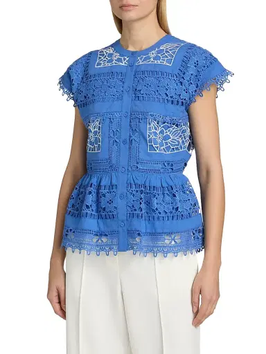 Elie Tahari Women's The Ava Eyelet Top | Thumbnail 3 Elie Tahari Women's The Ava Eyelet Top | Thumbnail 3