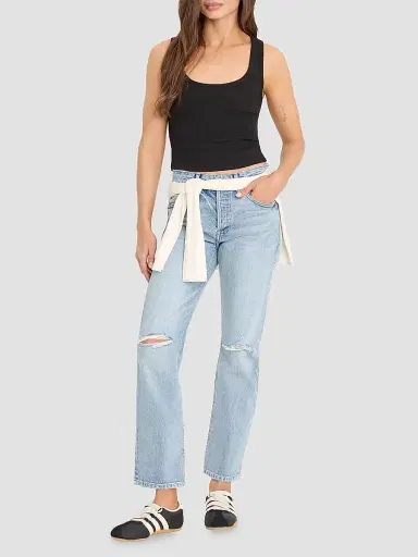 GOOD AMERICAN Women's Vintage Straight Ankle Mid-Rise Jeans - Indigo | Thumbnail 2 GOOD AMERICAN Women's Vintage Straight Ankle Mid-Rise Jeans - Indigo | Thumbnail 2