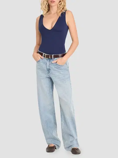 GOOD AMERICAN Women's The Sculpting Deep V-Neck Bodysuit | Thumbnail 2 GOOD AMERICAN Women's The Sculpting Deep V-Neck Bodysuit | Thumbnail 2
