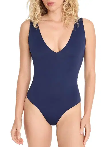 GOOD AMERICAN Women's The Sculpting Deep V-Neck Bodysuit | Thumbnail 1 GOOD AMERICAN Women's The Sculpting Deep V-Neck Bodysuit | Thumbnail 1