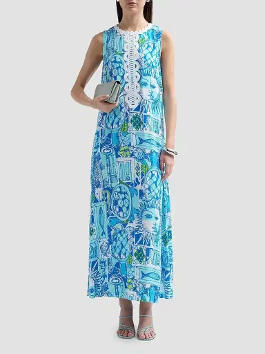 Lilly Pulitzer Women's Iris Harlillyquin Maxi Dress - Mint Condition Oversized | Thumbnail 2 Lilly Pulitzer Women's Iris Harlillyquin Maxi Dress - Mint Condition Oversized | Thumbnail 2