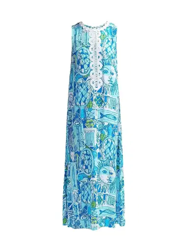 Lilly Pulitzer Women's Iris Harlillyquin Maxi Dress - Mint Condition Oversized | Thumbnail 1 Lilly Pulitzer Women's Iris Harlillyquin Maxi Dress - Mint Condition Oversized | Thumbnail 1